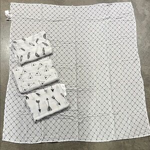 White and Black Patterned Swaddle Blankets